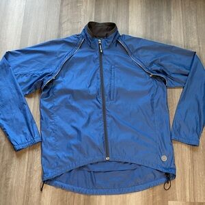 Novara Mens Windbreaker Cycling Blue Convertible Jacket Vest Lightweight Sz L